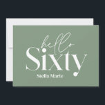 Convite Típica mínima moderna — 60 anos<br><div class="desc">O mínimo moderno de tipografia é o simples sábio verde e branco 60º convite de aniversário. Parte de uma coleção contemporânea.</div>