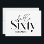 Convite Típica mínima moderna — 60 anos<br><div class="desc">O mínimo moderno de tipografia é o simples convite de 60 anos,  preto e branco. Parte de uma coleção contemporânea.</div>