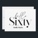 Convite Típica mínima moderna — 60 anos<br><div class="desc">O mínimo moderno de tipografia é o simples convite de 60 anos,  preto e branco. Parte de uma coleção contemporânea.</div>