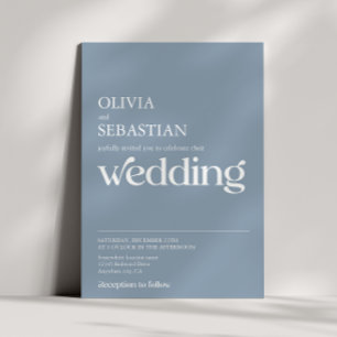Convite Típica Minimalista Moderna Casamento Azul
