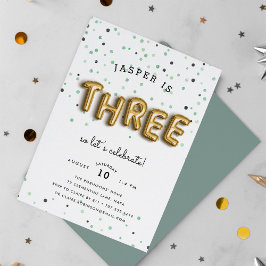 Convite Tipo de balão | Terceira Festa de aniversário