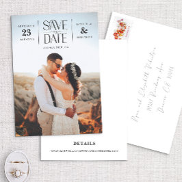 Convite Tipo de Hipster Único Moderno Foto para Salvar a D