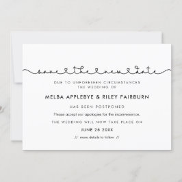 Convite Tipo de letra cardíaca de ligação em branco Guarda