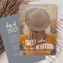 Tipo Whimsical 2023 Photo Festa de formatura Blue