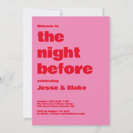 Convite Tipografia a negrito, Casamento rosa e vermelho