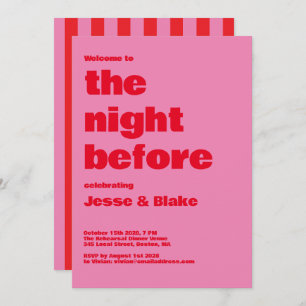 Convite Tipografia a negrito, Casamento rosa e vermelho