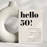 Convite Tipografia a negrito Ivory Modern 50ª Festa de ani<br><div class="desc">Tipografia a negrito Ivory Modern 50º Convite de aniversário</div>