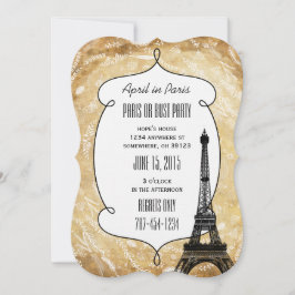 Convite Tipografia Calliografia Paris França Torre Eiffel