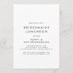 Convite Tipografia Chic Bridesmaids Luncheo