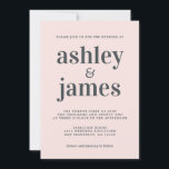 Convite Tipografia Chic Simples Casamento Pink Pastel<br><div class="desc">O convite para casamento simples e chic apresenta na moda fora de preto, tipografia elegante e moderna em fundo rosa pastel. Basta adicionar os detalhes do seu casamento. Desenvolvido exclusivamente para você pelo Happy Dolphin Studio. Se precisar de ajuda ou produtos correspondentes, entre em contato conosco em happydolphinstudio@outlook.com. Estamos felizes...</div>