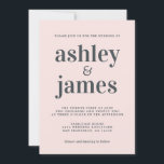 Convite Tipografia Chic Simples Casamento Pink Pastel<br><div class="desc">O convite para casamento simples e chic apresenta na moda fora de preto, tipografia elegante e moderna em fundo rosa pastel. Basta adicionar os detalhes do seu casamento. Desenvolvido exclusivamente para você pelo Happy Dolphin Studio. Se precisar de ajuda ou produtos correspondentes, entre em contato conosco em happydolphinstudio@outlook.com. Estamos felizes...</div>