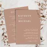 Convite Tipografia Clay Modern Tudo Em Um Casamento Simple<br><div class="desc">Tipografia Moderna Clay Tudo Em Um Cartão De Convite De Casamento Minimalista. Celebre o seu dia especial com esta elegante e bela carta de convite para casamento para embelezar a sua ocasião especial. Todos os textos estão pré-organizados para que você personalize fácil e rapidamente com seus próprios detalhes. Se você...</div>