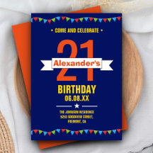 Tipografia Colorida Moderna Aniversário de 21 Anos