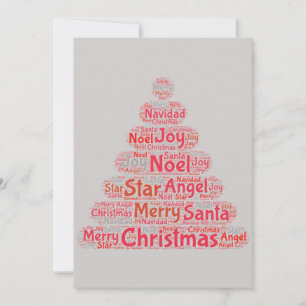 Convite Tipografia da Árvore Vermelha de Natal