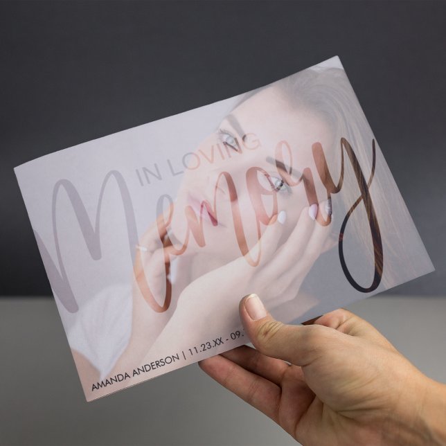 Convite Tipografia de Foto | Celebração de Vida Funeral (Criador carregado)