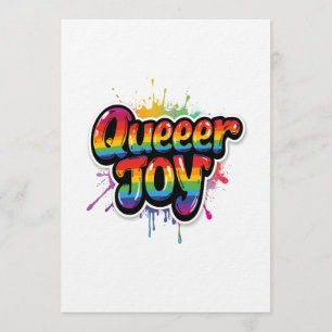 Convite Tipografia de Orgulho Arco-íris de Alegria Queer –