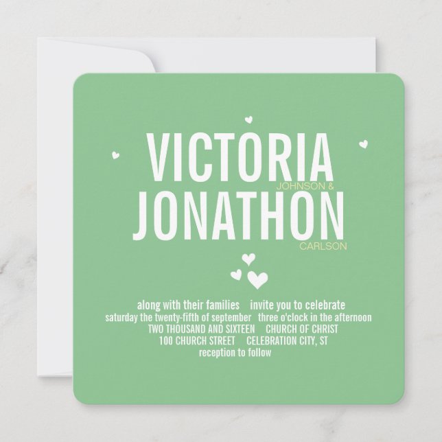 Convite Tipografia de Padrão Geométrico Minúsculo Amarelo (Frente)