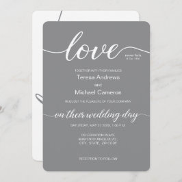 Convite Tipografia do amor Escrita de casamento elegante