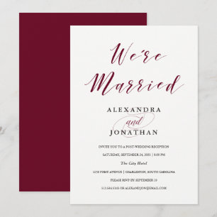 Convite Tipografia Elegante Cerimônia de Casamento Pós-F