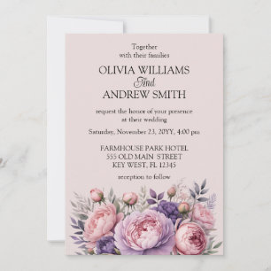 Convite Tipografia elegante personalizada contra um rosa m