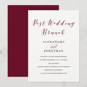 Convite Tipografia Elegante  Posto Marsala Brunch