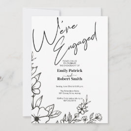 Convite Tipografia elegante que estamos noivos