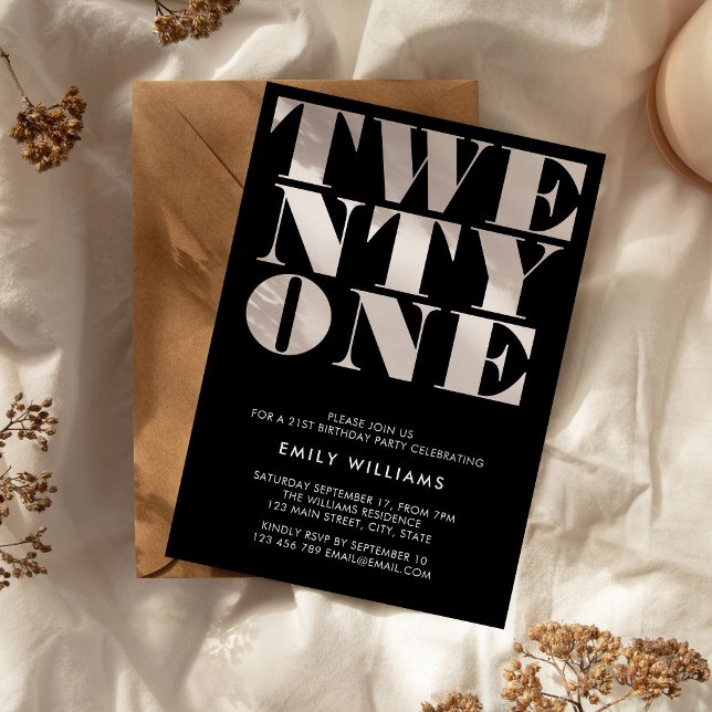 Convite Tipografia em negros e negros do Elegante moderno (Criador carregado)