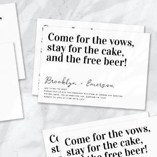 Convite Tipografia Engraçada Casamento Branco Negro