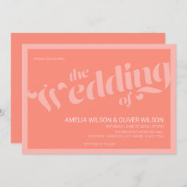 Convite Tipografia Farish Coral Salmon Weding