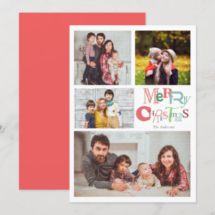 Convite Tipografia Feliz de Natal 4 Colagem Fotográfica R
