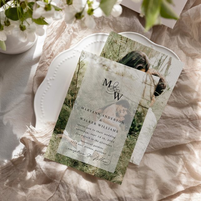 Convite Tipografia Luxuosa Orçamento Faux Velum Casamento (Criador carregado)