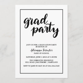 Convite Tipografia manuscrita do Simple Bold Party