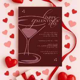 Convite Tipografia Marrom Minimalista Elegante Galentines
