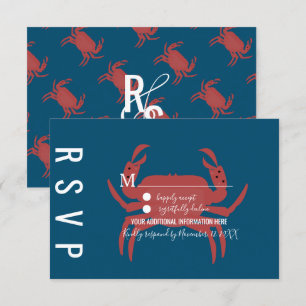 Convite Tipografia Minimalista de Caranguejo para RSVP de