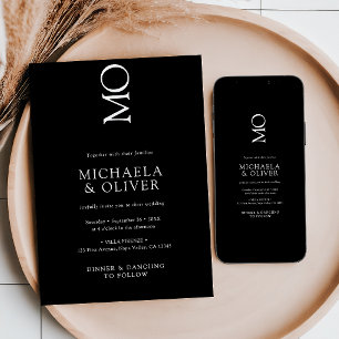Convite Tipografia Minimalista e Elegante para Casamento M