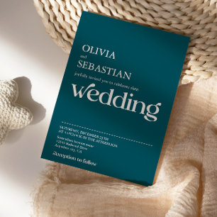 Convite Tipografia Minimalista Moderna Casamento Profundo