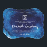 Convite Tipografia Moderna Azul - Cor d'água - Bat Mitzvah<br><div class="desc">Composto por uma escrita lúdica e uma tipografia serif; Tudo contra um pano de fundo de cor azul d'água. 

Este foi projetado por materiais de terceiros selecionados,  exclusivos para o Zazzle.

Disponível aqui:http://www.zazzle.com/selectpartysupplies</div>