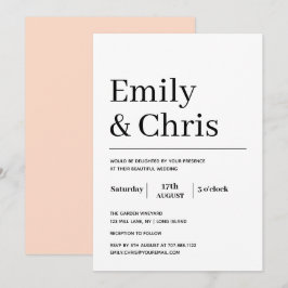 Convite Tipografia Moderna Casamento Minimalista Simples