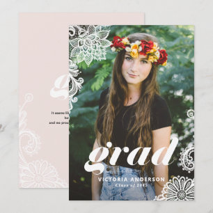 Convite Tipografia Moderna com Festa de Formatura de Foto 