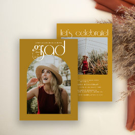 Convite Tipografia Moderna Dourada 2 Graduação de Fotos