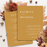 Convite Tipografia Moderna Dourada De Mel Em Um Casamento<br><div class="desc">Tipografia Moderna Dourada De Mel Tudo Em Um Cartão De Convite De Casamento Minimalista. Celebre o seu dia especial com esta elegante e bela carta de convite para casamento para embelezar a sua ocasião especial. Todos os textos estão pré-organizados para que você personalize fácil e rapidamente com seus próprios detalhes....</div>