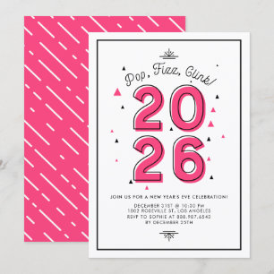 Convite Tipografia Moderna Rosa 2022 Partido da Véspera d