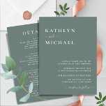 Convite Tipografia Moderna Sage Green Em Um Único Casament<br><div class="desc">Típica Moderna Verde Sage Tudo Em Um Simples Cartão De Convite Para Casamento. Celebre o seu dia especial com esta elegante e bela carta de convite para casamento para embelezar a sua ocasião especial. Todos os textos estão pré-organizados para que você personalize fácil e rapidamente com seus próprios detalhes. Se...</div>