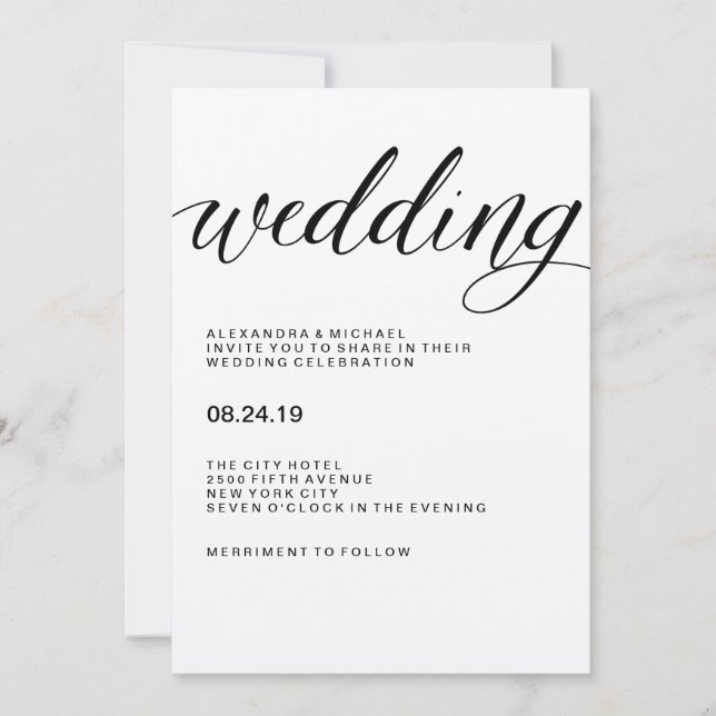 Convite Tipografia Moderna Simples no Papel Kraft (Frente)