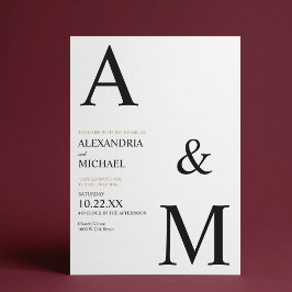 Convite Tipografia Monograma Minimalista Moderna para Casa
