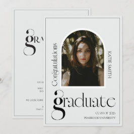 Convite Tipografia negra moderna e elegante para formatura