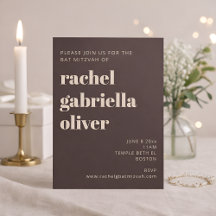 Tipografia Negrita Bat Mitzvah Marrom Terroso Mode