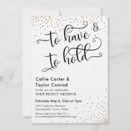 Convite Tipografia Para Ter e Manter, Confete Dourado Fals