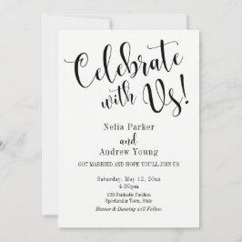 Convite Tipografia Preto e Branco após Celebração de Casam