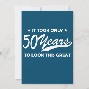 Convite Tipografia Retro Divertida de 50º Aniversário